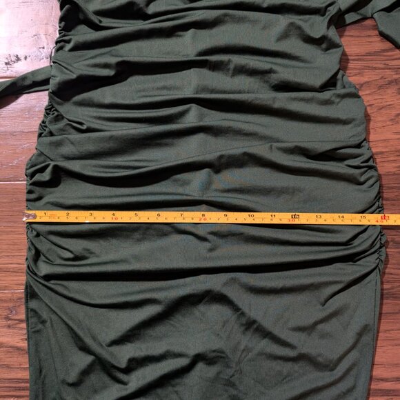 New YaYa&Co one shoulder ruched dress green size medium - Picture 9 of 16